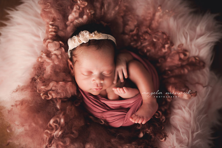 Charlottesville Newborn Photographer photographing Baby Aryiah