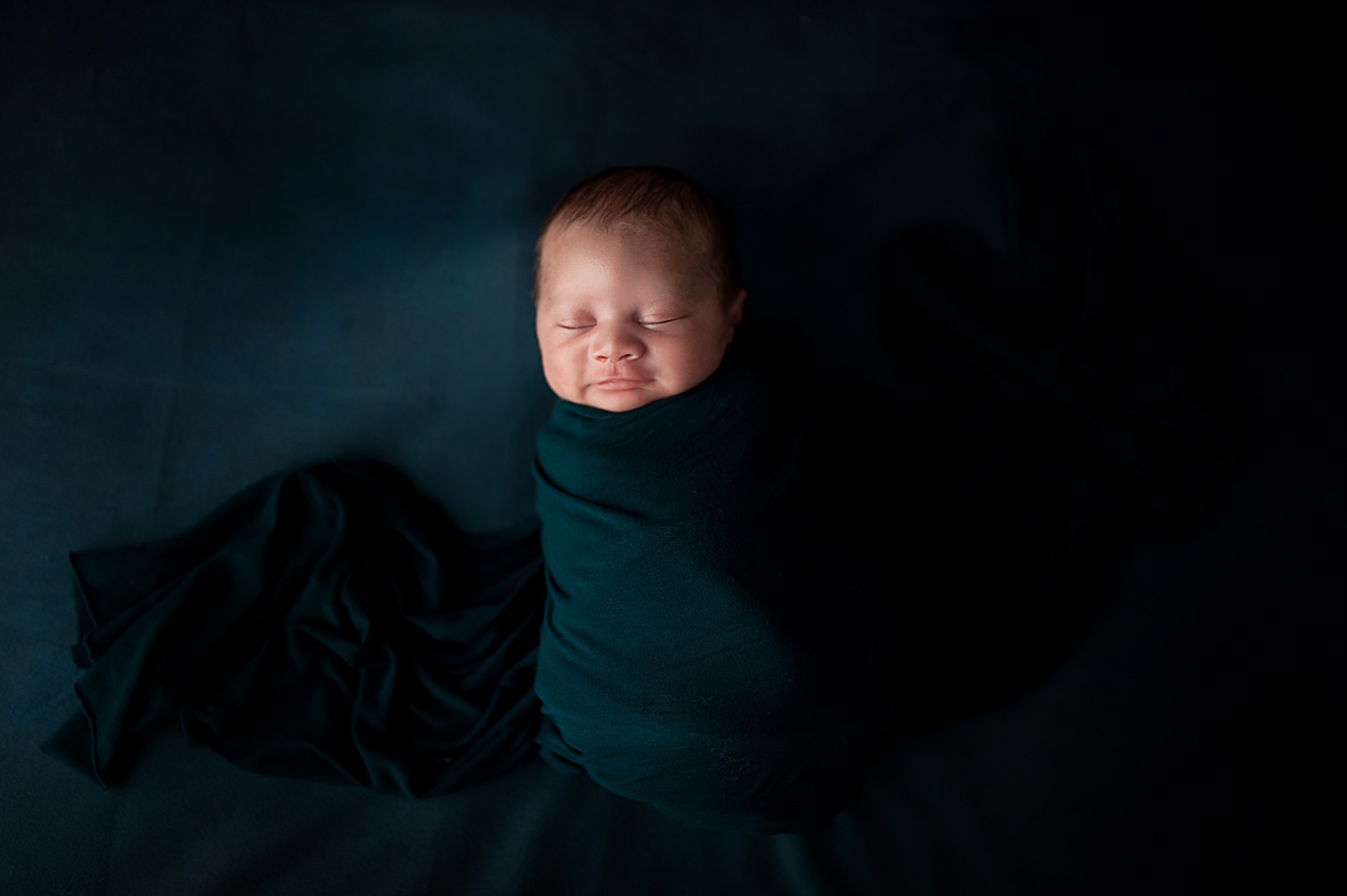 baby on blue background