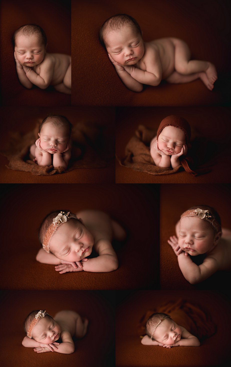 Crozet Newborn Photography, Crozet Newborn Photographer with Baby Girl in Orange Colors