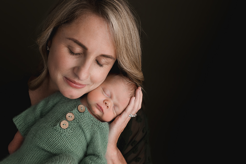 Newborn Photography Session of Mom and Son