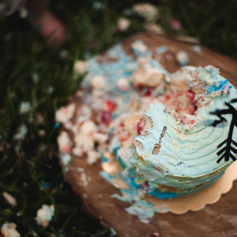 Smash cake with black wild one cake topper