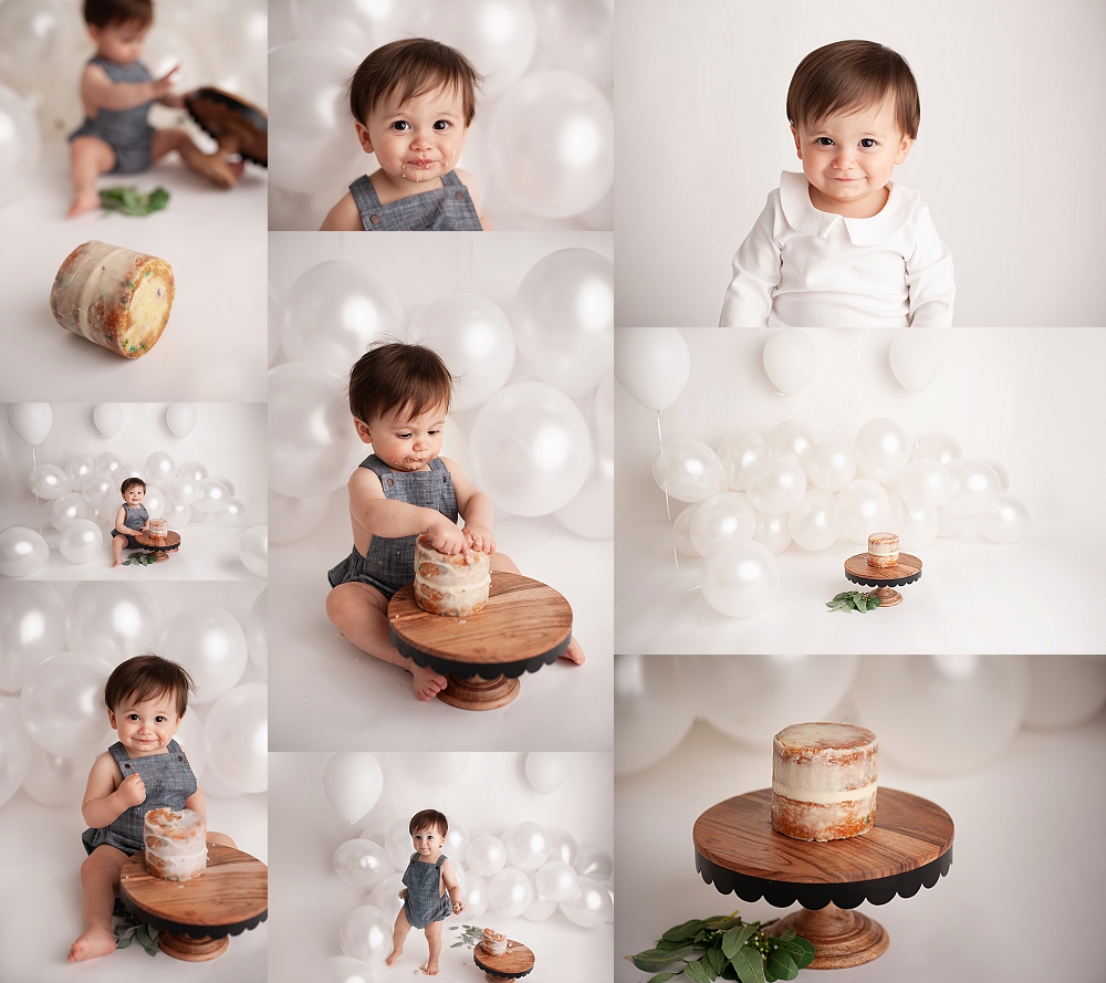 Simple Session with white backdrop and two tiered cake