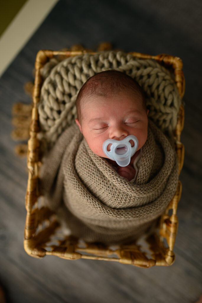 Calm newborn photography session in Charlottesville studio